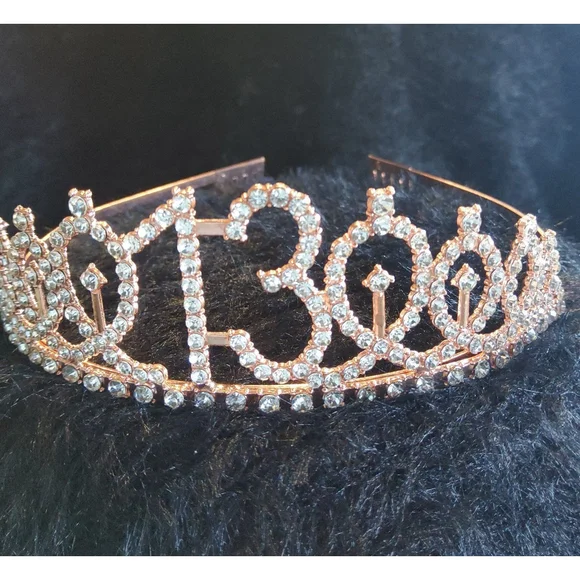 Rose Gold Birthday Tiara 13 New - Picture 1 of 4
